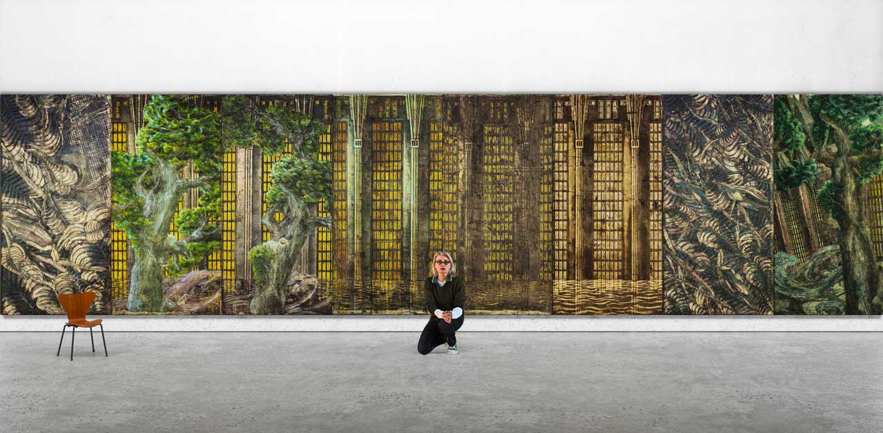 Christine Heidelberg Künstlerin vor der Arbeit